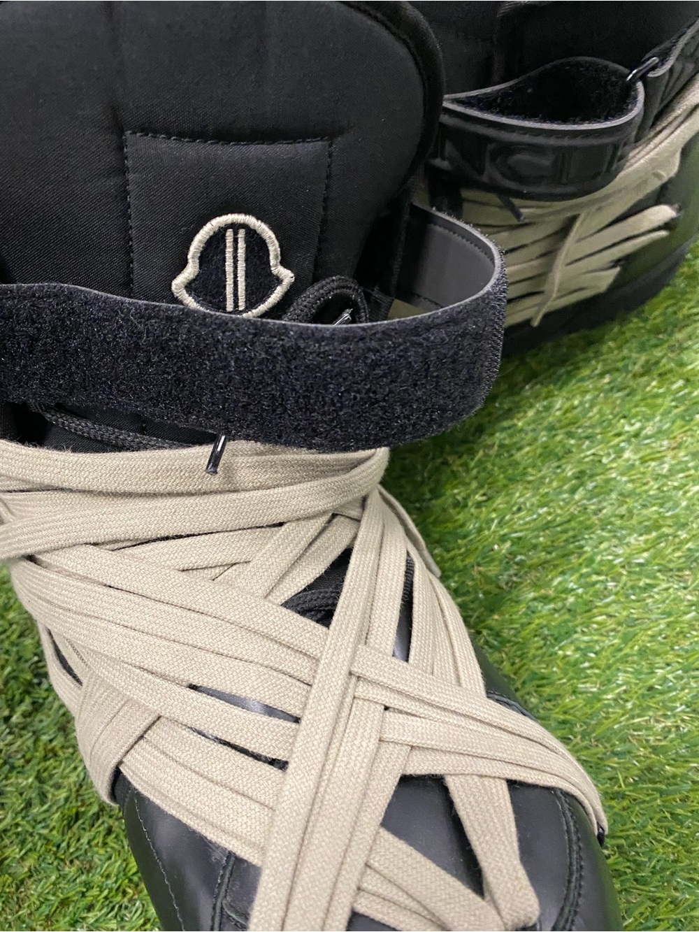 Moncler Rick Owens Megalace Black High-Top Sneakers Snowboots - Picture 4 of 9